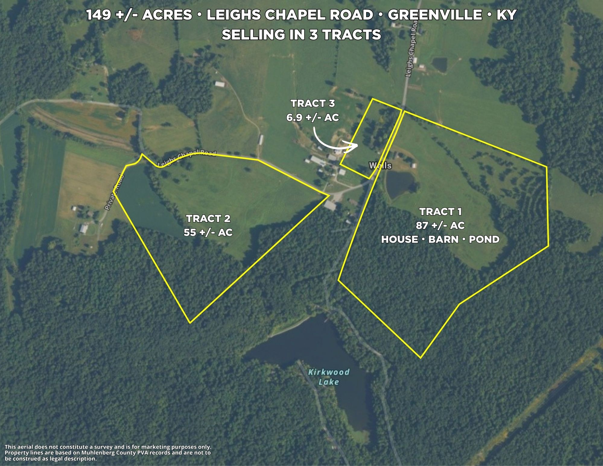 149 +/- Acres Selling in 3 Tracts in Greenville, Kentucky photo 2